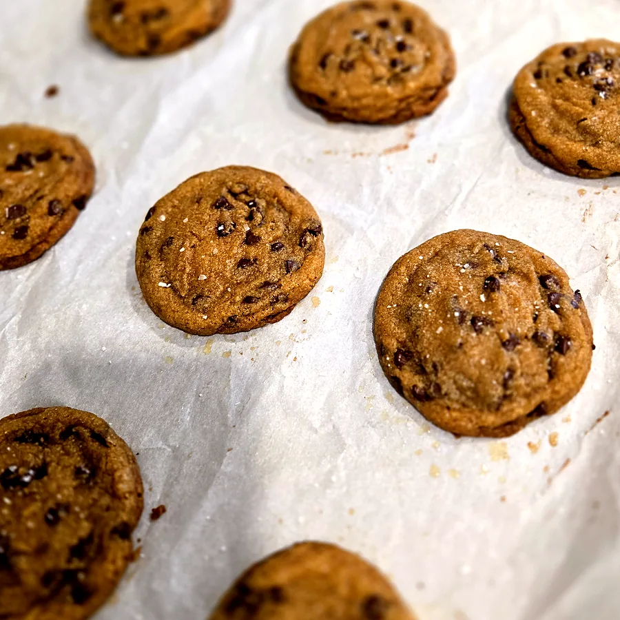 A fresh tray of cookies