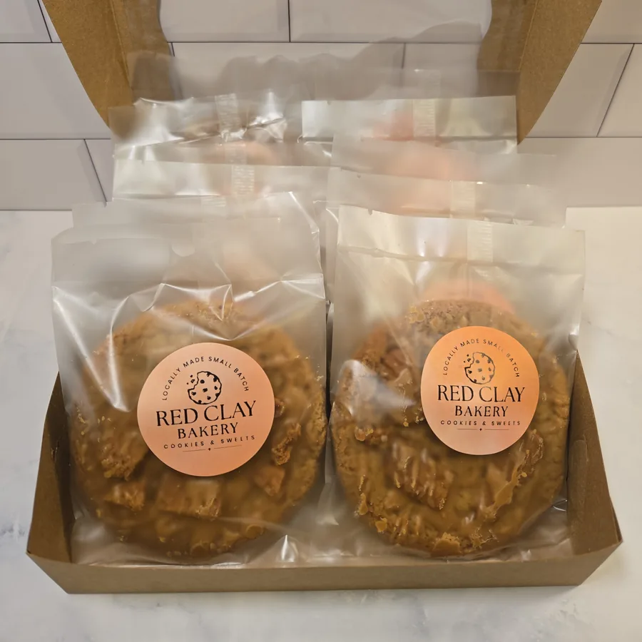 Individually wrapped cookies packed in a gift box